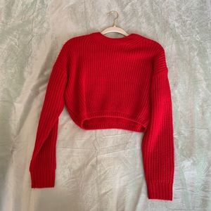 New cropped red sweater